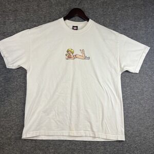 Vintage Lost Enterprises Size XL Bikini  Pinup Girl Graphic T Shirt Mayhem Logo